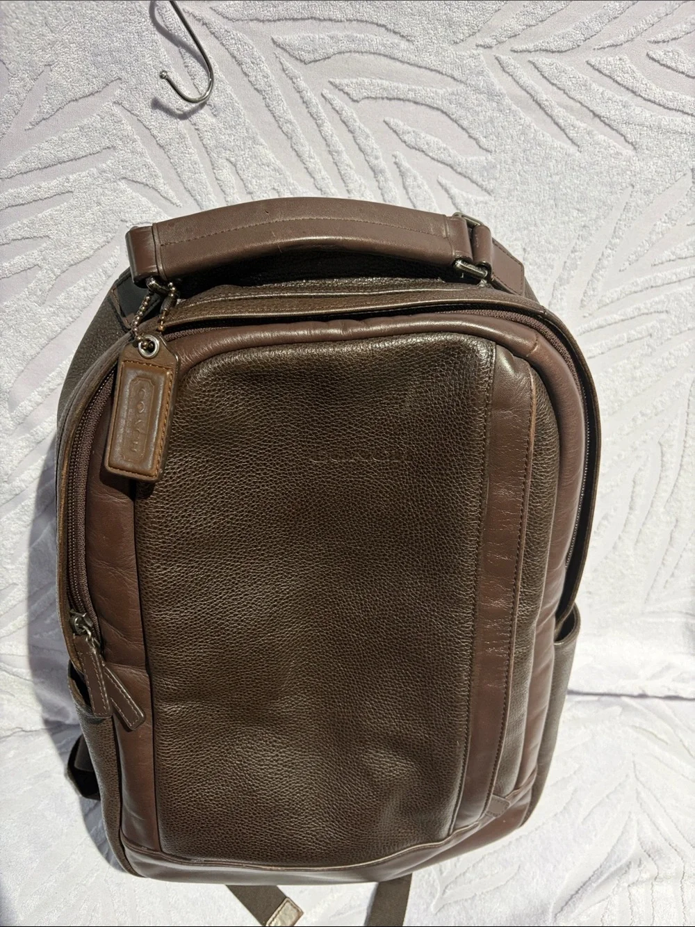 Coach Men’s Leather Backpack in Dark Brown and Brown